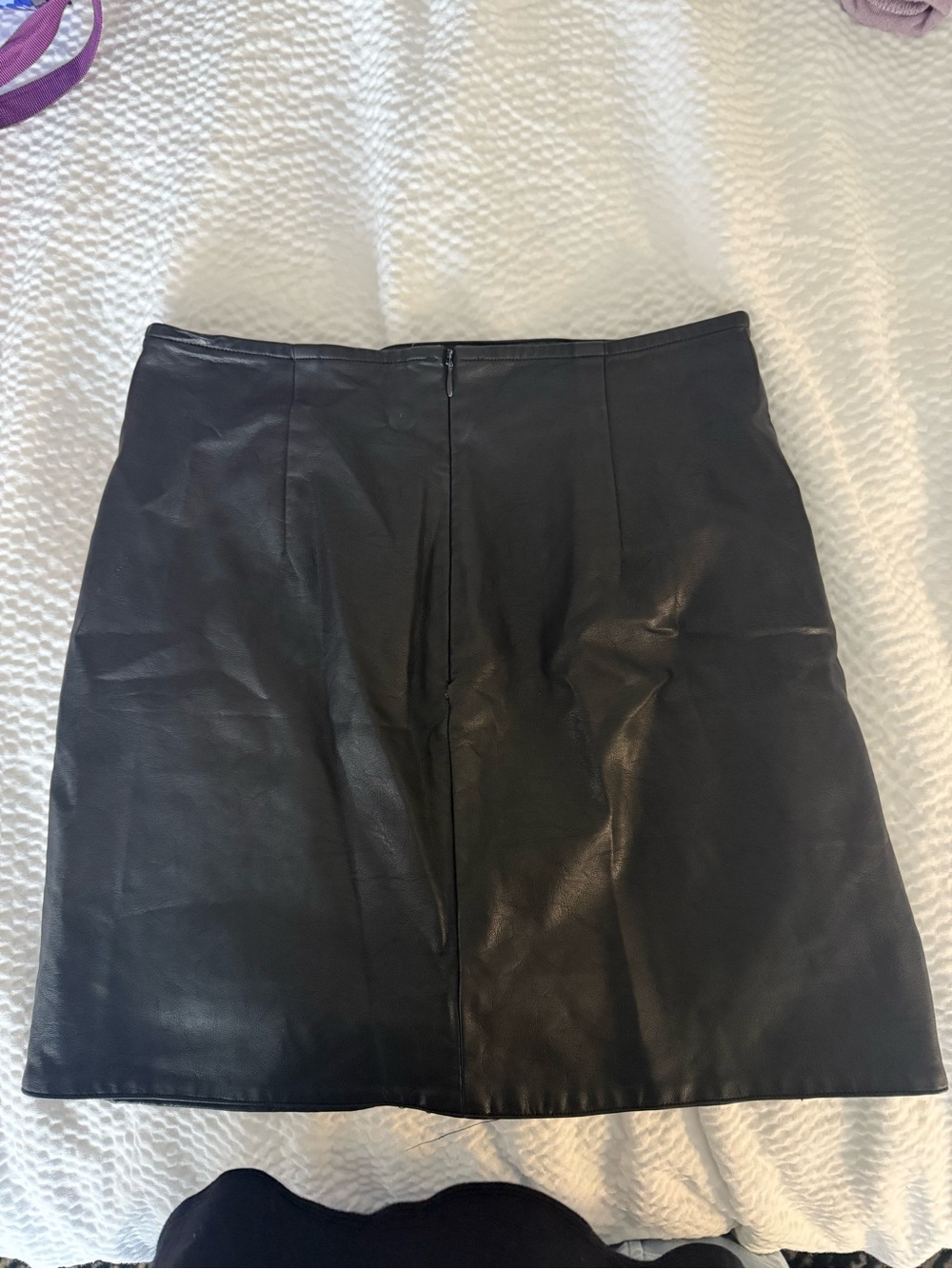 Altar'd State Black Faux Leather Mini Skirt Size S